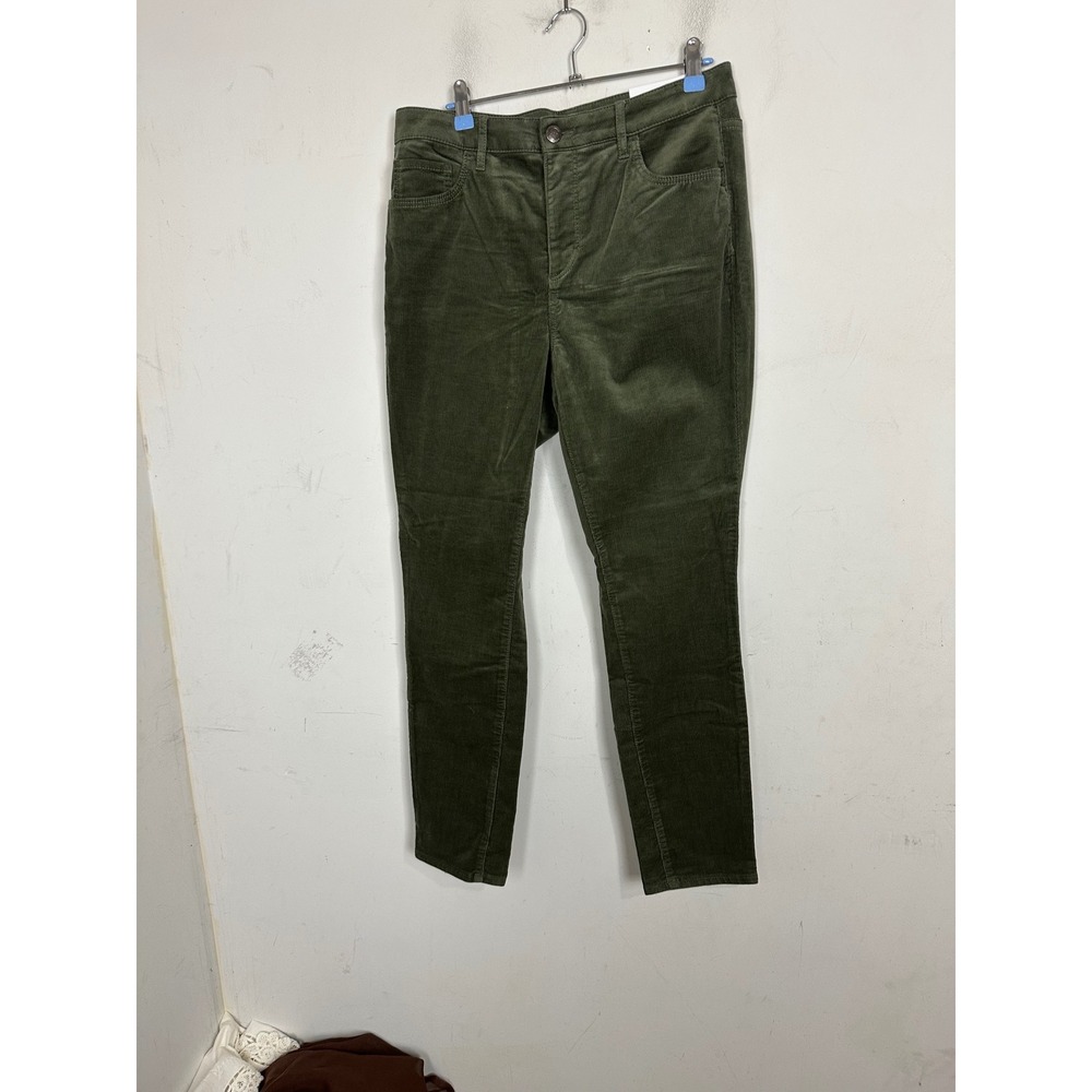LOFT Curvy High Waist Skinny Corduroy Pants Olive Green Size 30 10 NEW - Picture 4 of 11